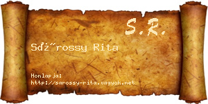 Sárossy Rita névjegykártya