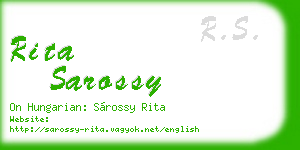 rita sarossy business card