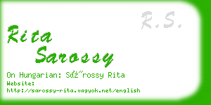 rita sarossy business card